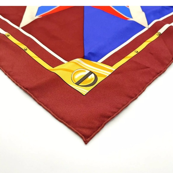 HERMES Scarf Carre 90cm Multi- Sextants Vintage - Picture 5 of 16